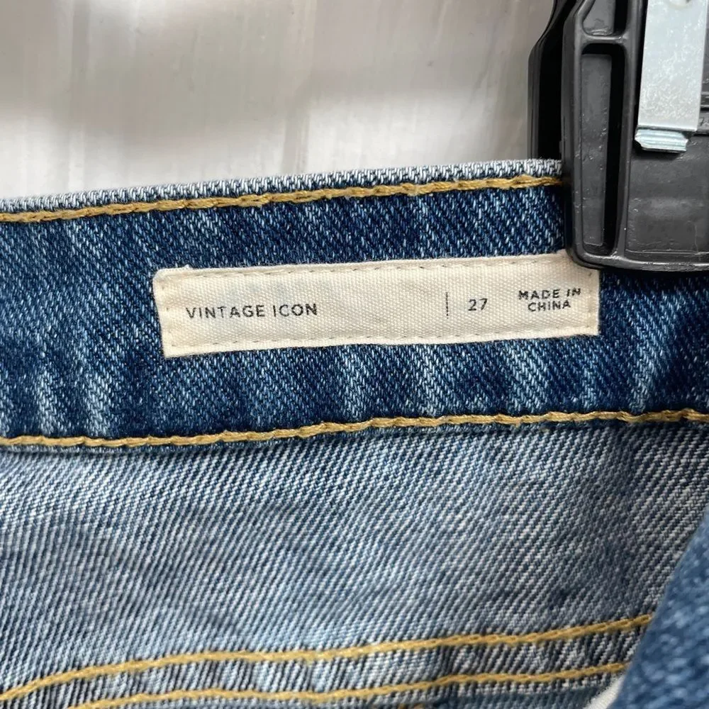 Pacsun Vintage Icon Two Tone Raw Hem High Rise Denim Jeans Women’s Size 27